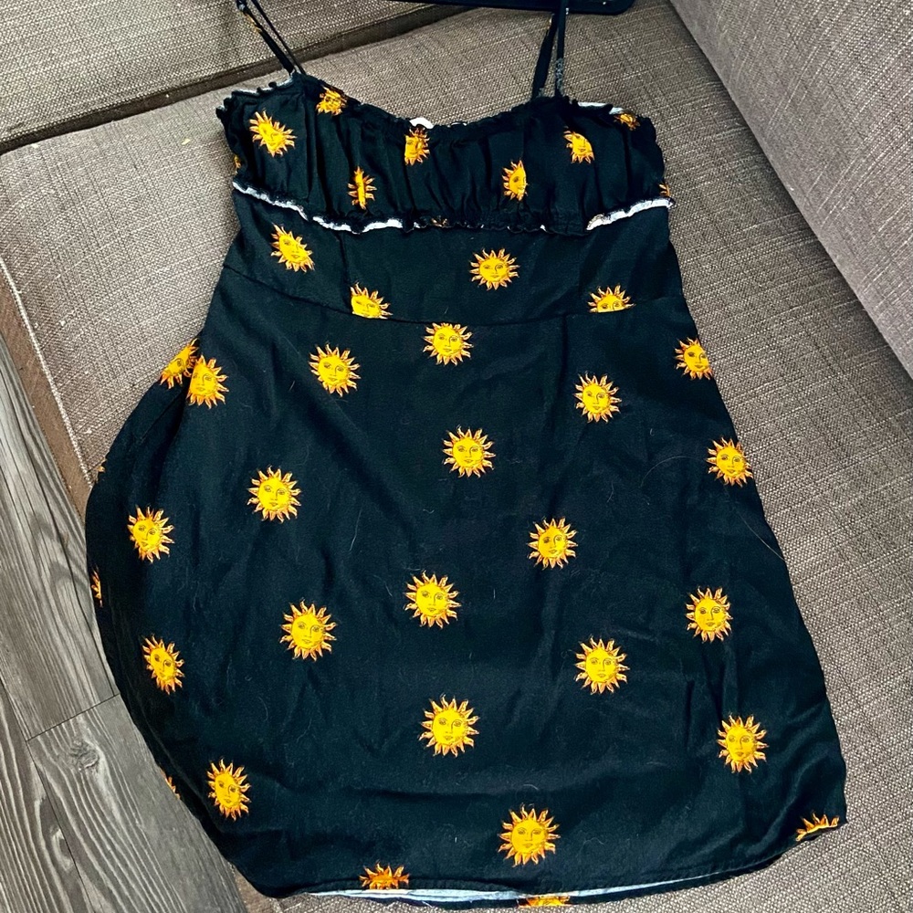 Women's Black Urban Outfitters By The Sea Printed Mini Dress - L
